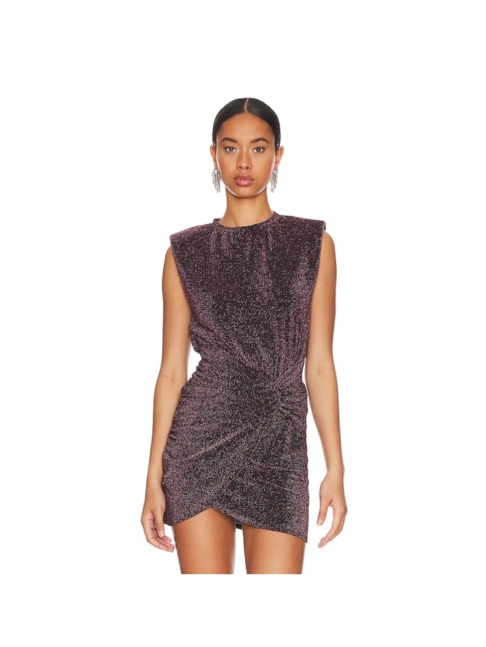 NWT ASTR Lunete pink metallic mini dress